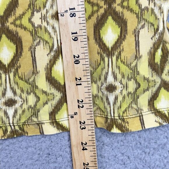Talbots 1X Yellow Geometric Tunic Top Blouse 3/4 Sleeve Plus Size Womens - Picture 8 of 10